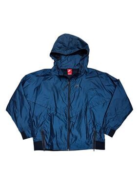 NIKE Iridescent Blue Windbreaker Water Resistant Activewear Jacket Womens XL